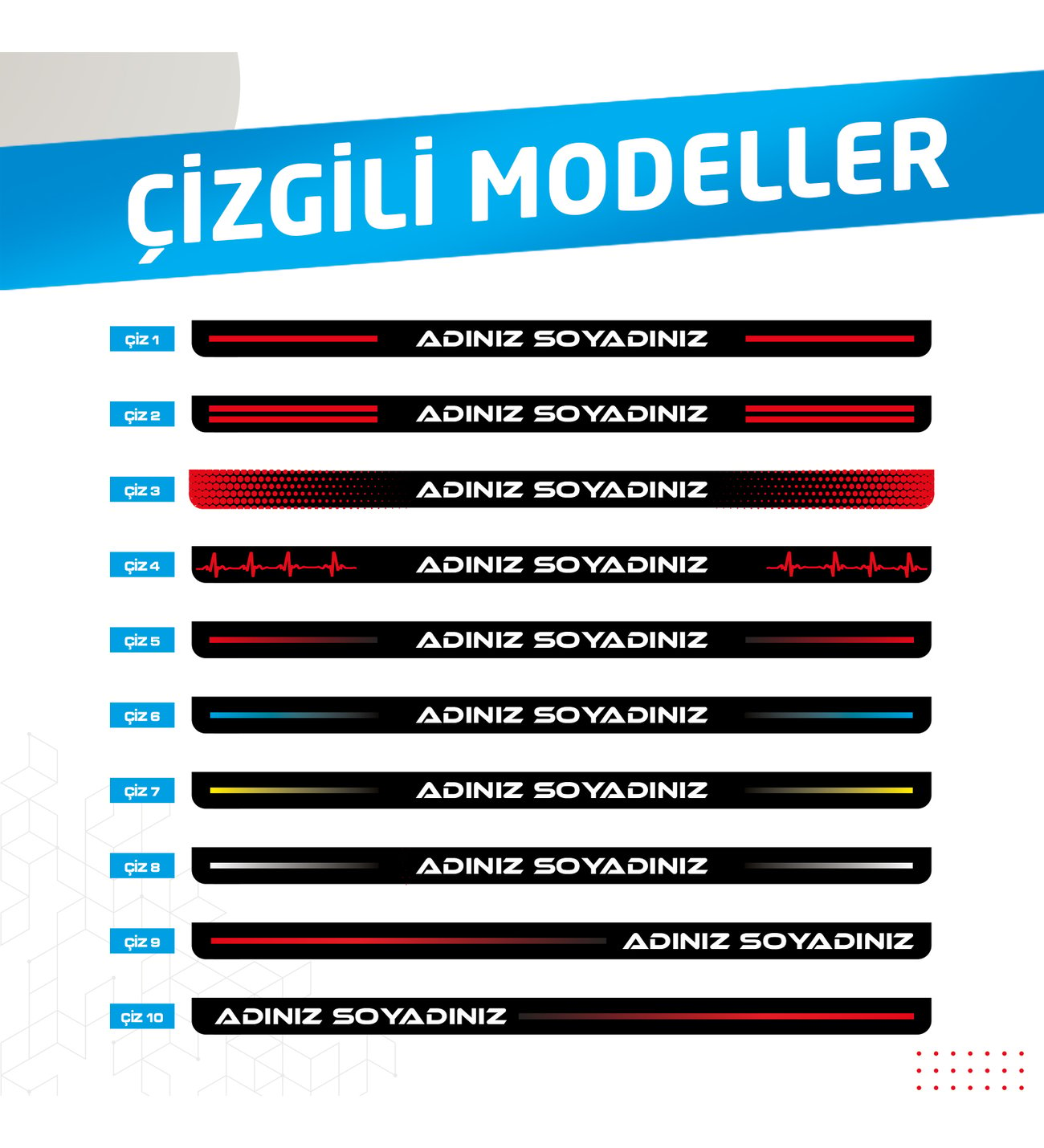 Kişiselleştirilmiş Plakalık Seti